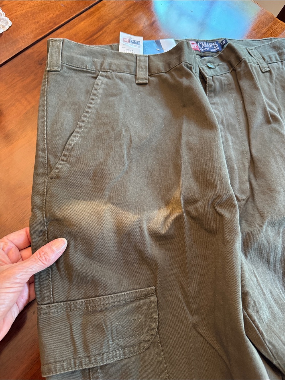 Chaps Olive Cargo Pants with Utility Pockets - Picture 2 of 5